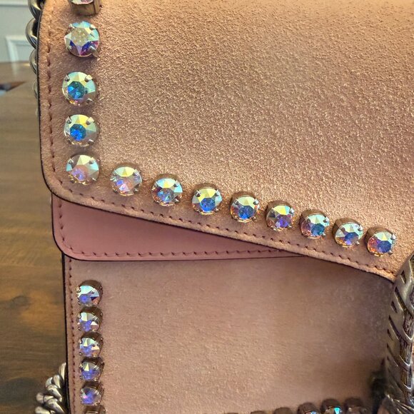 Pink Gucci Dionysus Suede Velvet Shoulder Bag Crystal - Picture 2 of 16